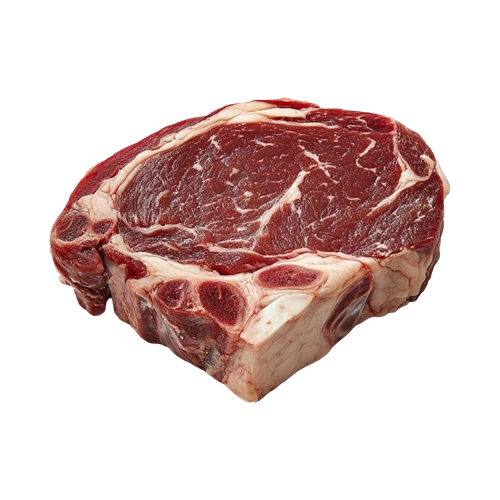 Raw ribeye steak